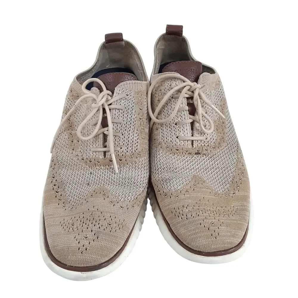 Cole Haan Mens 2.Zerogrand StitchLite Wingtip Oxford Cream Khaki Mens 9M Classic